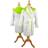 A&R Towels Kid's Hooded Bathrobe - White/Lime Green