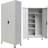 vidaXL Locker Cabinet with 2 Doors Steel Grey Office Storage Organiser Unit Storage Cabinet 90x180cm