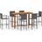 vidaXL 3068018 Outdoor Bar Set, 1 Table incl. 6 Chairs