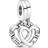 Pandora Linked Sister Hearts Split Dangle Charm - Silver/Transparent
