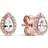 Pandora Teardrop Halo Stud Earrings - Rose Gold/Transparent