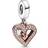 Pandora Sparkling Freehand Heart Dangle Charm - Silver/Rose Gold/Transparent