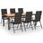 vidaXL 3060080 Patio Dining Set, 1 Table incl. 6 Chairs