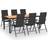 vidaXL 3060056 Patio Dining Set, 1 Table incl. 6 Chairs