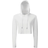 Tridri Women's Cropped Hooded Long Sleeve T-shirt - White