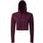 Tridri Women's Cropped Hooded Long Sleeve T-shirt - Mulberry