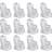 vidaXL Wedding 12-pack Loose Chair Cover White (140x110cm)
