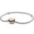 Pandora Moments Heart Clasp Snake Chain Bracelet - Silver/Rose Gold