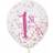 Unique Party 12" Pink and Gold Girls 1st Birthday Confetti Balloons, 6ct