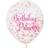 Unique Party 58145 12" Clear Latex Balloons Pink Princess With Confetti 6ct, Multi-Colour, One Size