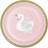 Creative Party PC343834 Swan Princess Pink and Gold Paper Dinner Plates-8 Pcs