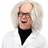 Folat wig Einstein men 58 cm polyester white