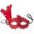 tectake Venetian Mask with Side Feather Red