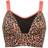 Pour Moi Energy Pulse Longline Underwired Lightly Padded Sports Bra - Leopard/ Coral