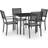 vidaXL 3073523 Patio Dining Set, 1 Table incl. 4 Chairs