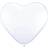 Folat White Heart Shaped Latex Balloons 12In 30cm 8 pieces