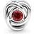 Pandora July Eternity Circle Charm - Silver/Light Red