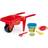 Wader 74812 Giant Red Wheelbarrow with 5 Piece Accessories, Maximum Load 100 kg, Approx. 77 x 34 x 32 cm, from 12 Months, Ideal for Garden, Sandpit, Beach or as a Gift for Creative Play