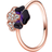 Pandora Pansy Flower Ring - Rose Gold/Purple/Transparent