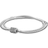 Pandora Moments Double Wrap Barrel Clasp Snake Chain Two Way Bracelet - Silver/Transparent