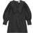 Ganni Jacquard Organza V-Neck Ruffle Collar Dress - Black