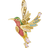 Thomas Sabo Charm Club Collectable Hummingbird Charm Pendant - Gold/Pink/Green/Multicolour