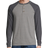 Hanes Beefy-T Long-Sleeve Colorblock Henley T-shirt - Oxford Gray/Slate Heather