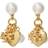 Tory Burch Kira Charm Earrings - Gold/Transparent/Pearl