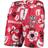 Wes & Willy Wisconsin Badgers Floral Volley Swim Trunks - Red