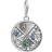 Thomas Sabo Charm Club Collectable 4 Elements Charm Pendent - Silver/Orange/Blue/Green