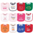 Hudson Cotton Terry Drooler Bibs with Fiber Filling Food Girl 12-pack