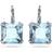 Swarovski Millenia Square Cut Drop Earrings - Silver/Blue