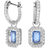Swarovski Millenia Octagon Cut Drop Earrings - Silver/Blue/Transparent