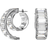 Swarovski Matrix Baguette Cut Hoop Earrings - Silver/Transparent
