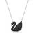 Swarovski Iconic Swan Pendant Necklace - Silver/Black
