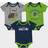 Outerstuff Seahawks 3rd Down & Goal Bodysuit 3-pack - Navy/Neon Green/Heathered Gray