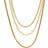 Adornia Curb Chain Paper Clip Chain and Herringbone Chain Necklace Set - Gold