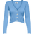 Jacqueline de Yong Donnel Short Knitted Cardigan - Blue/Little Boy Blue