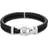 Tommy Hilfiger Carabiner Braided Leather Bracelet - Black/Silver