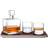 LSA International Cask Whisky Connoisseur Set Clear & Ash/Cork Tray Whiskey Carafe 2pcs