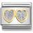 Nomination Composable Classic Double Heart Link Charm - Silver/Gold/Transparent