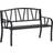 OutSunny Metal Loveseat 2-Seater Outdoor Furniture w/ Armrest Garden Bench