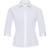 Russell Collection Ladies 3/4 Sleeve Poly-Cotton Easy Care Fitted Poplin Shirt (White)