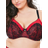 Oola Tonal Lace Underwired Bra - Red/Black