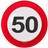 Folat Traffic Sign 50th Party Plates 23cm