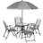 OutSunny 6 piece Patio Patio Dining Set, 1 Table incl. 4 Chairs