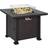 OutSunny Outdoor Propane Gas Fire Pit Table With Wind Screen & Glass Beads Black