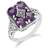 Gemondo Art Nouveau Inspired Statement Ring - Silver/Purple