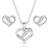Montana Silversmiths Ribbon Round My Heart Jewelry Set - Silver/Transparent