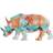 Dkd Home Decor ative Figure Resin Multicolour Rhinoceros (34 x 12,5 x 16,5 cm) Figurine